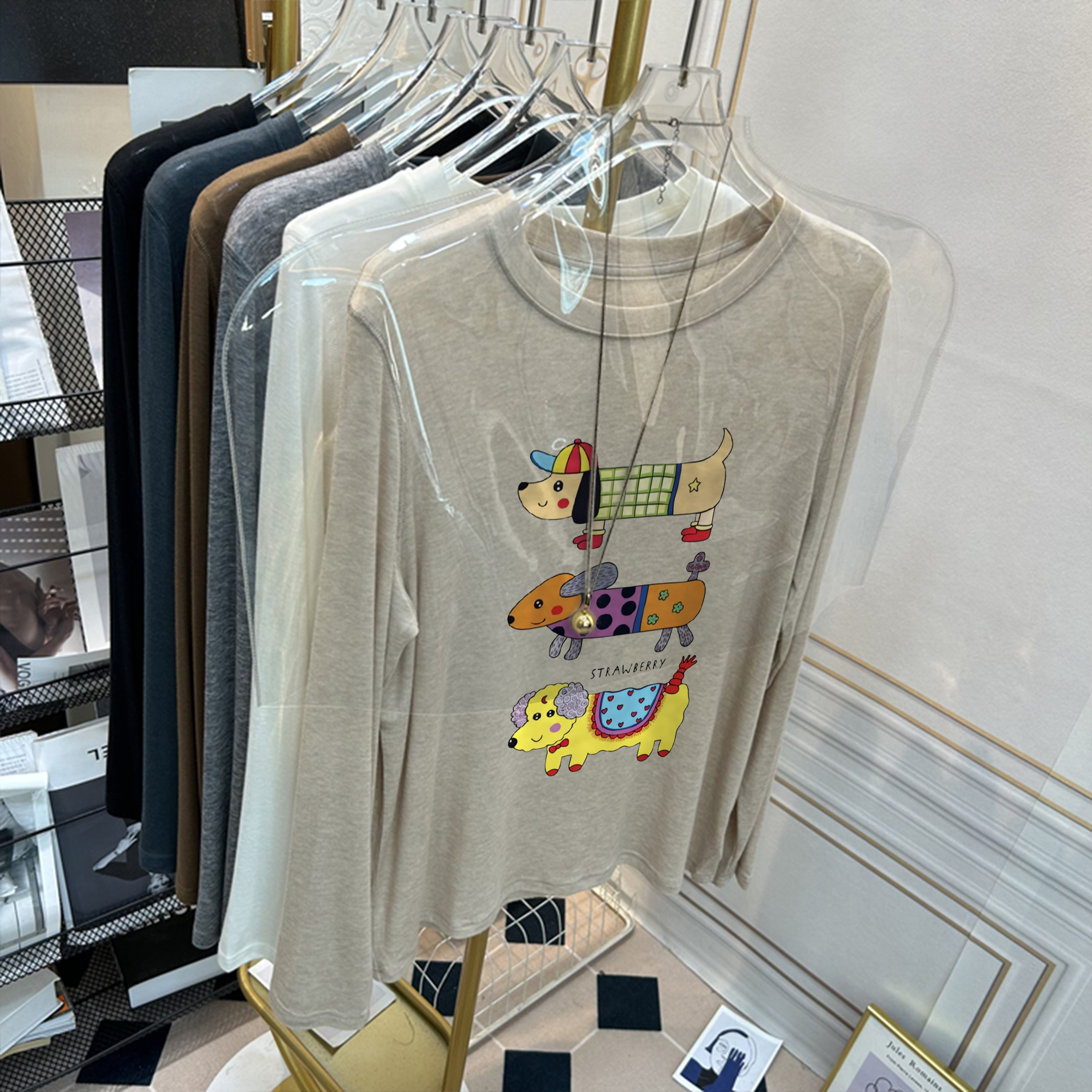 软糯圆领羊毛打底衫2025新款女士秋冬季修身爆款加绒加厚t恤内搭