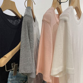 自留～会呼吸 女短袖 柔软面膜tee 软糯清透圆领套头上衣打底衫