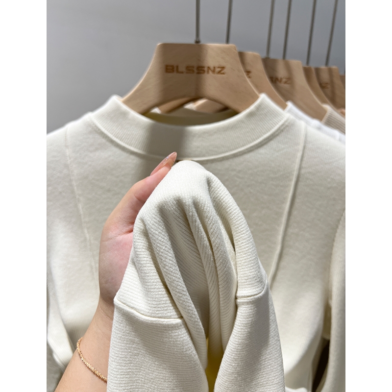 2024新款欧货半高领长袖t恤上衣