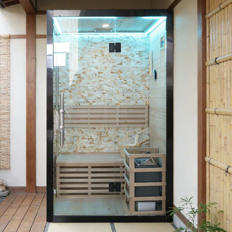 澳浴康湿蒸桑拿房家用单人双人蒸汽汗蒸房火山石桑拿炉定制桑拿箱