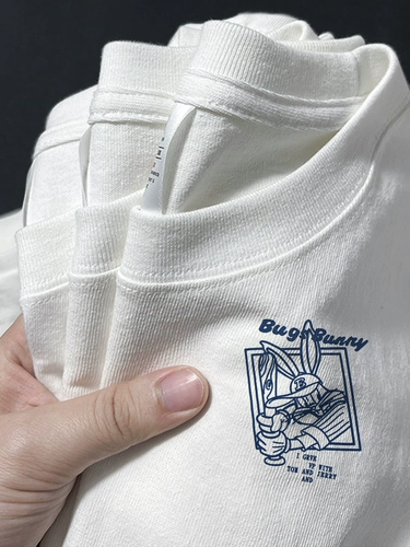 Хлопковый базовый приятный телу лонгслив, тонкий свитшот, в американском стиле, осенний