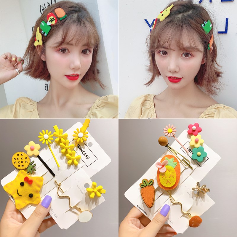 泫雅同款发夹女发卡头饰夹子韩国边夹少女刘海顶夹牛油果风一字夹