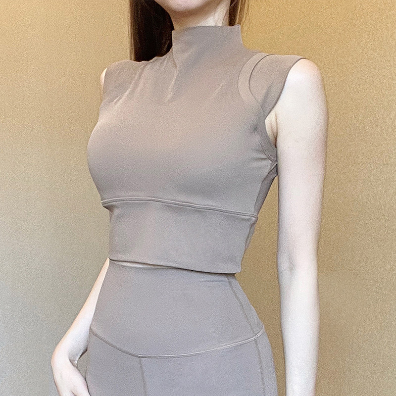 防震固定杯运动内衣女瑜伽服时尚高领背心外穿跑步训练服健身文胸,运动服/休闲服装,运动背心,淘宝优惠券,粉丝福利购,淘宝优惠卷
