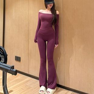 微喇瑜伽裤女2025新款强压运动健身裤外穿提臀普拉提喇叭裤