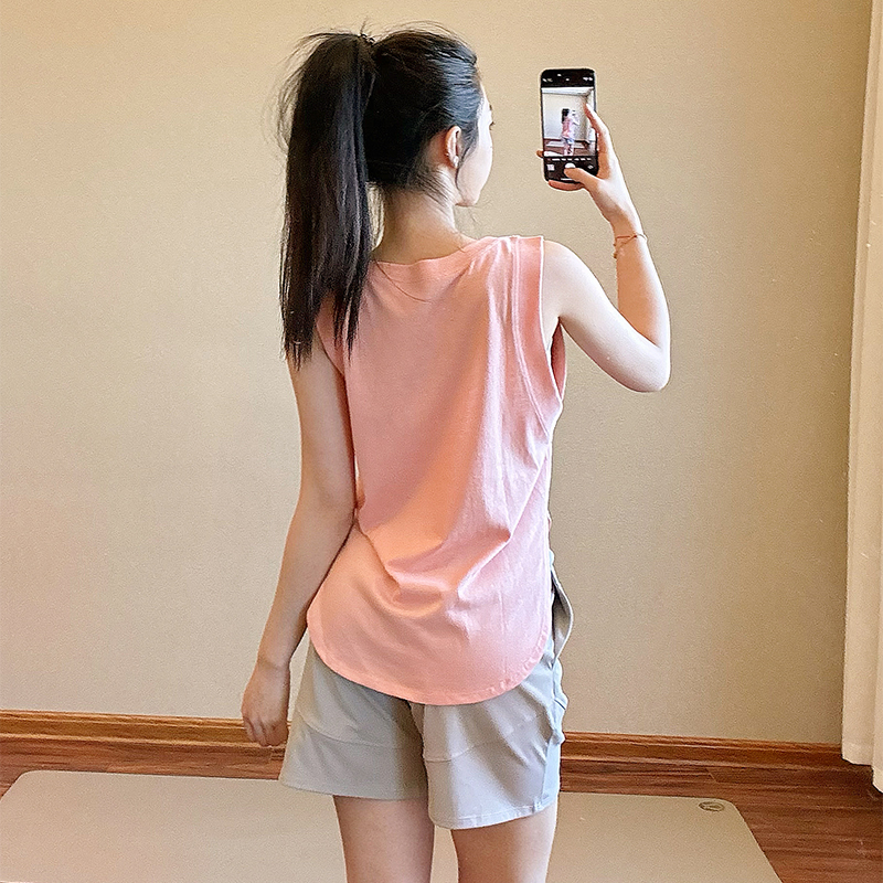 速干宽松运动背心女瑜伽罩衫透气轻薄款健身服上衣普拉提外穿夏季