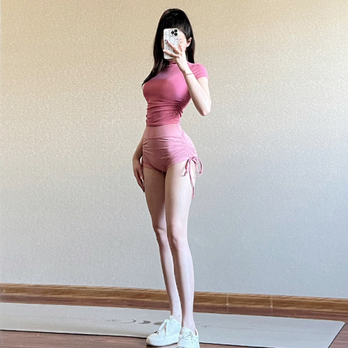 橘子摇摇女健身运动短裤
