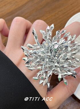 韩版自制独特设计夸张烟花菱形钻戒指女可开口个性时髦食指戒指环