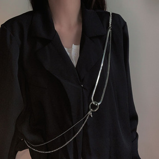 ins甜酷风金属斜跨腰链女嘻哈朋克街头装 配饰 饰链条腰带背带西装