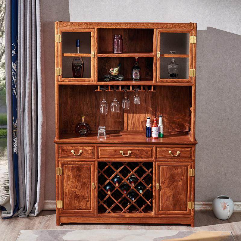 红木酒柜花梨木客厅红酒柜隔断储物柜新中式刺猬紫檀玄关实木酒柜