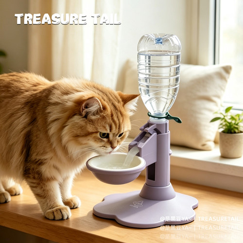 猫咪自动饮水机防回流不插电防打翻猫咪饮水机2L矿泉水虹吸饮水器