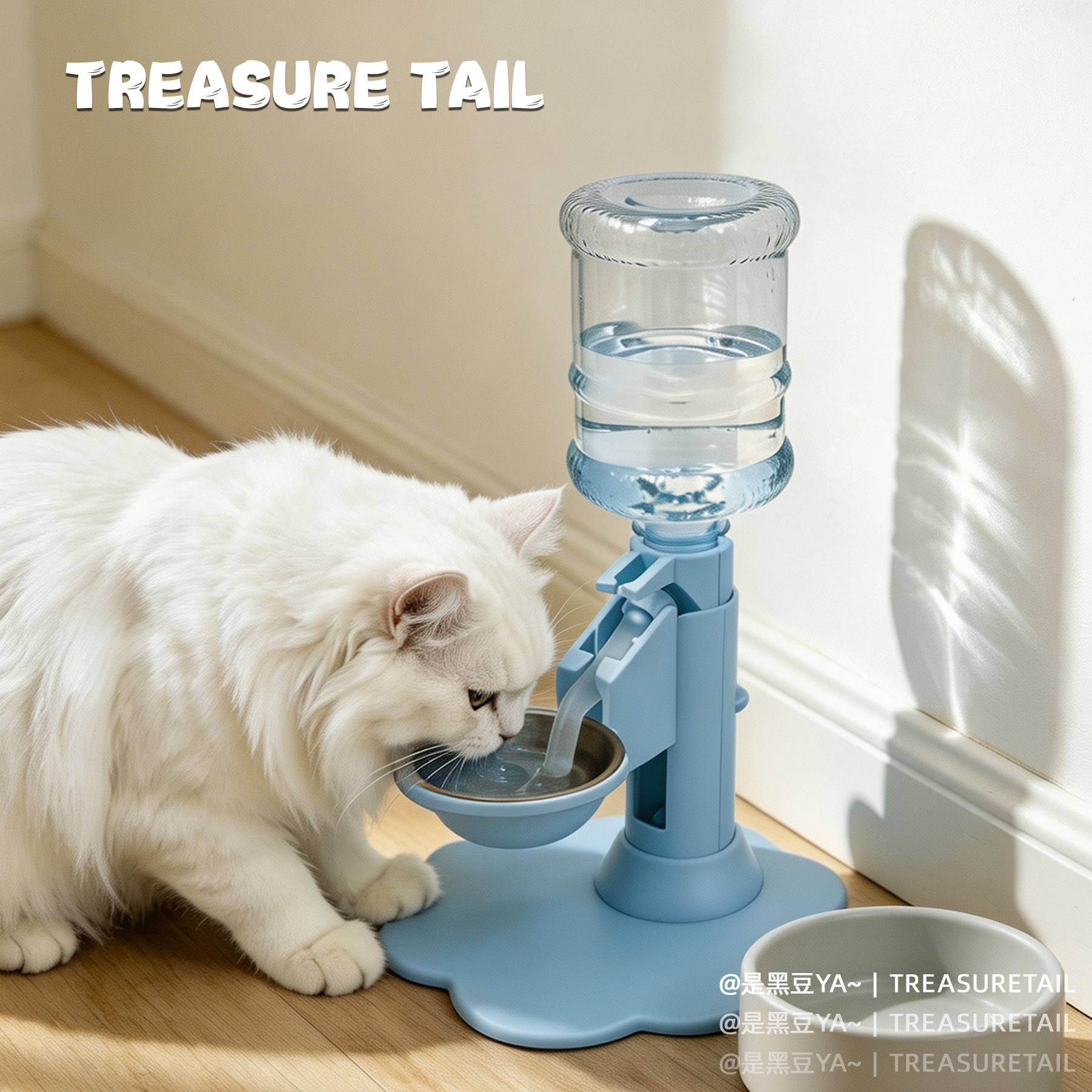 猫咪自动饮水器不插电免滤芯吸盘固定猫喂水器猫喝水碗宠物饮水机