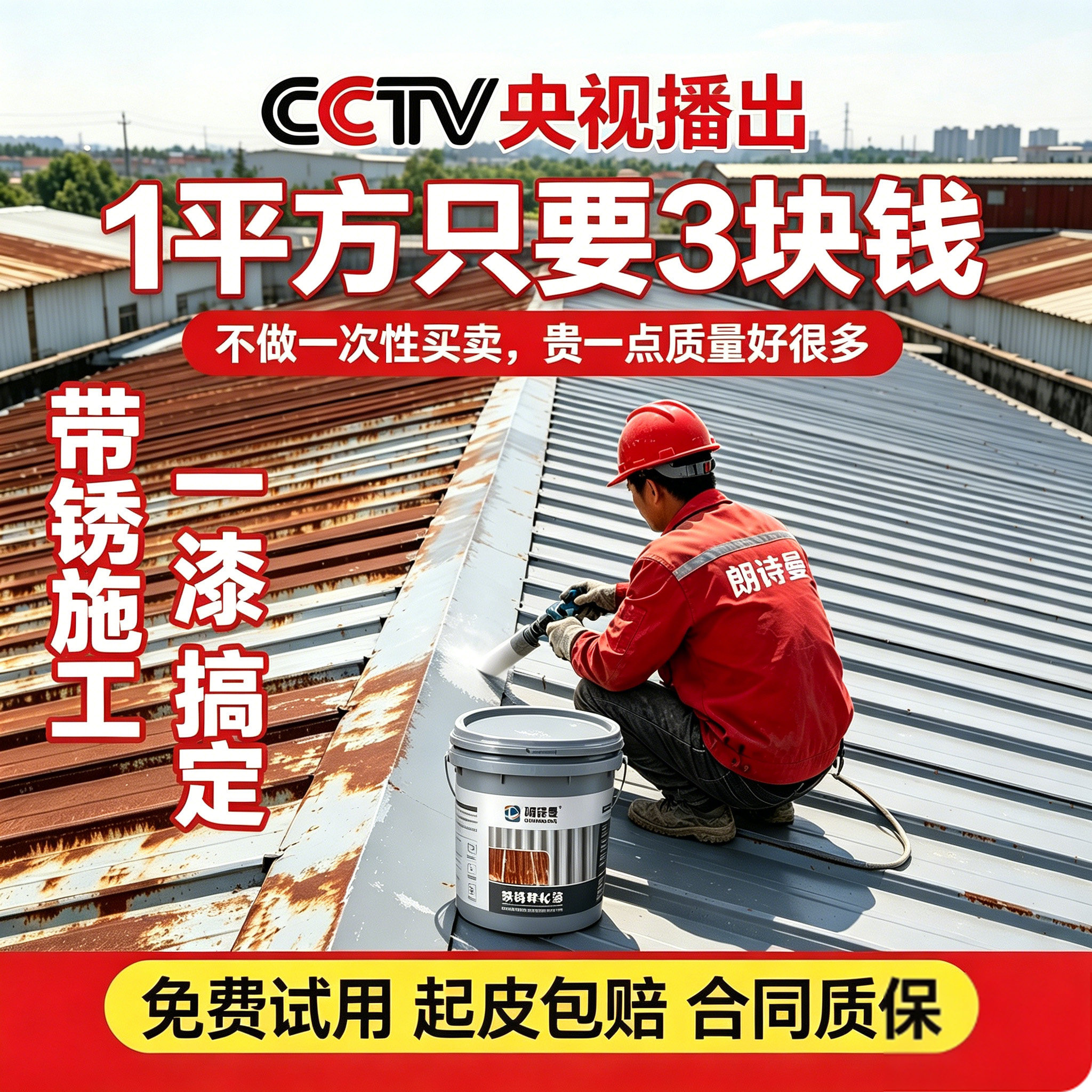 免除锈水性金属防锈漆铁锈转化漆彩钢瓦翻新免除锈专用漆防水油漆