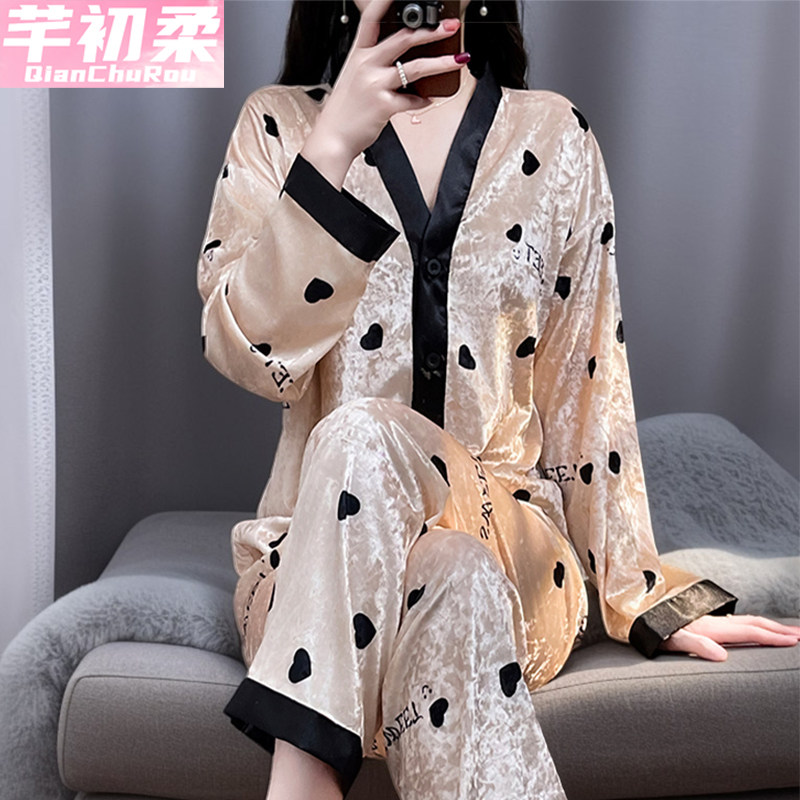 金丝绒睡衣女秋冬款2025新款睡衣/家居服套装