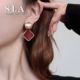 Simple 耳环女 安可拉红欧美拉丝几何高级感2025新款 Love Acc私家