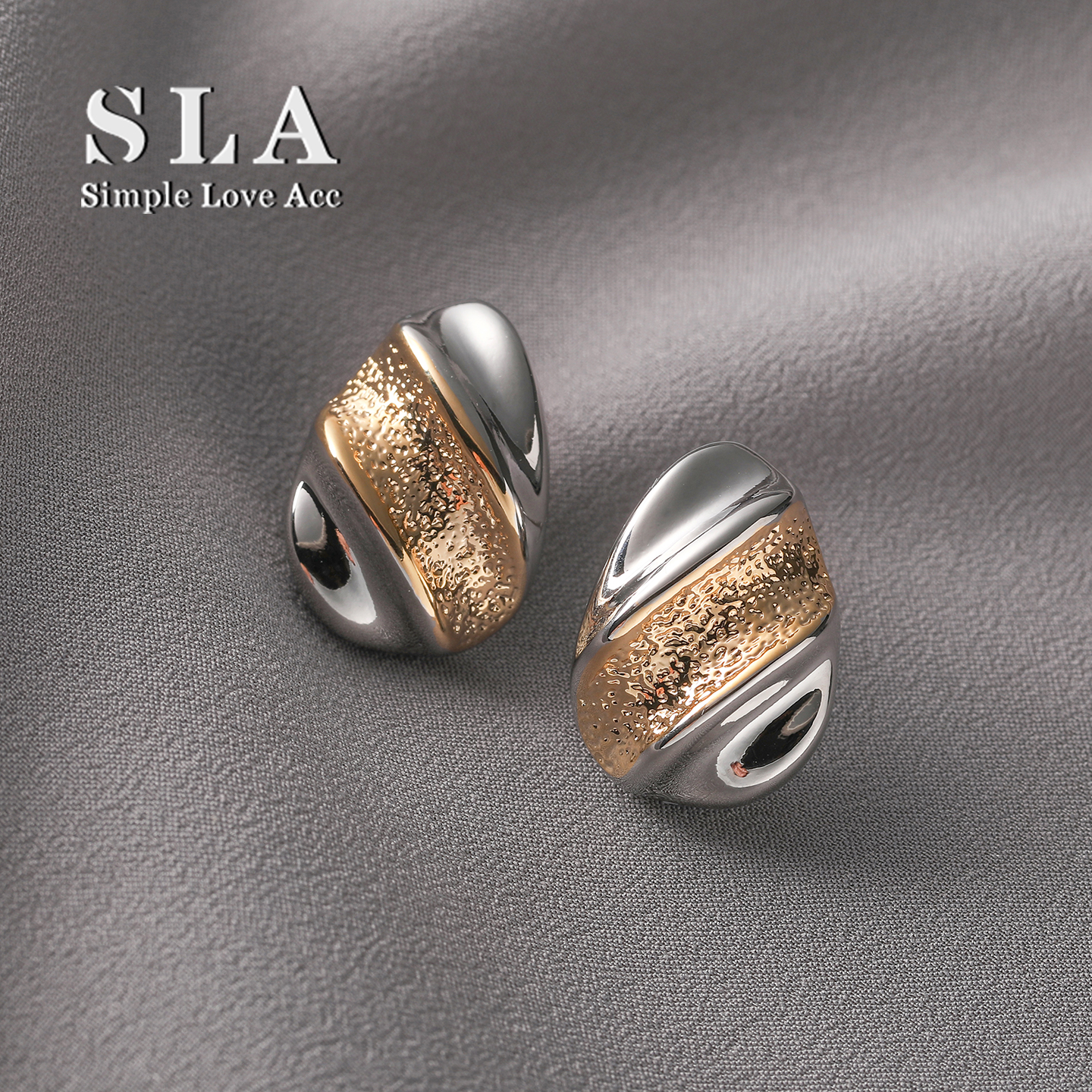 小众气质设计冷淡风时尚金银耳环