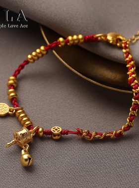 【新品八折】   新中式高级感设计铃铛转筒个性气质手链女