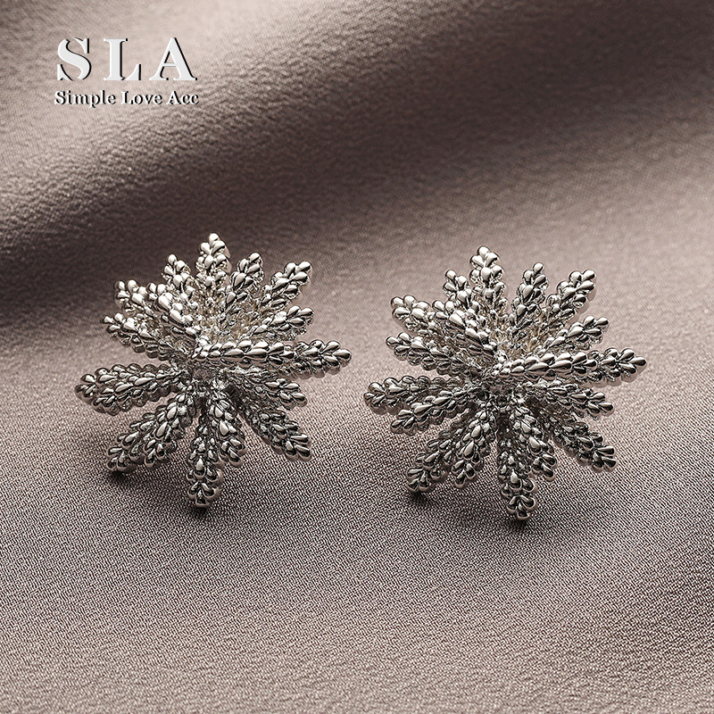 Simple Love Acc私家  法式独特设计花朵精致高级感银针耳环女