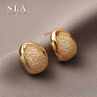 2025年新款 Acc私家 独特设计锆石金属银针耳环女 Love Simple