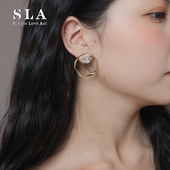 Simple 复古不规则简约水晶银针耳环女 2025年新款 Love Acc私家