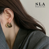 Love Acc私家 假性双耳环 Simple 莫比乌斯曲面个性 s925银针耳圈