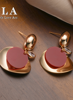 Simple Love Acc私家 轻奢高级感小众法式耳环女 2025款新品红色