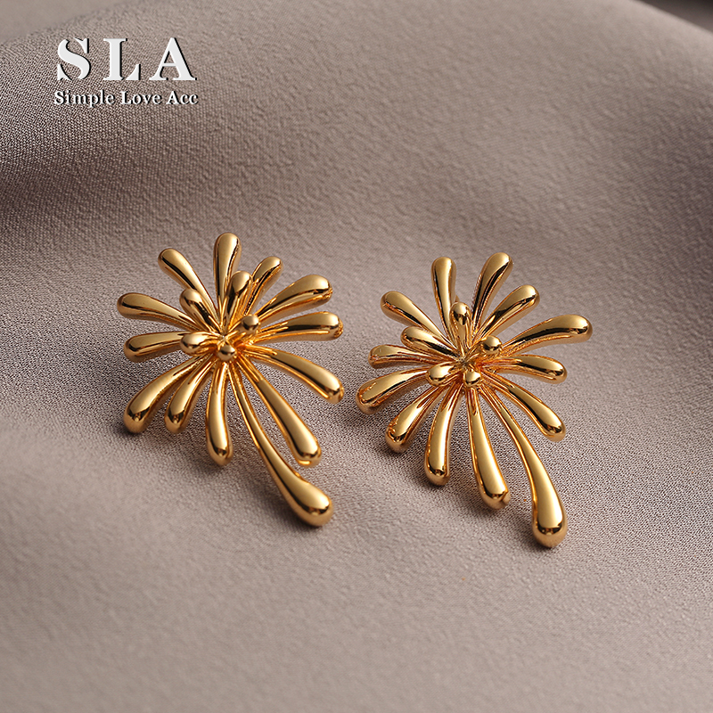 繁花超酷耳环女气质时尚法式高级