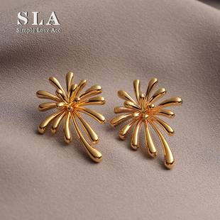 法式 Simple 烟花繁花超酷耳环女气质时尚 Acc私家 高级感银针 Love