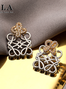 Simple Love Acc私家  2025年爆款满钻小众设计感夸张银针耳环女