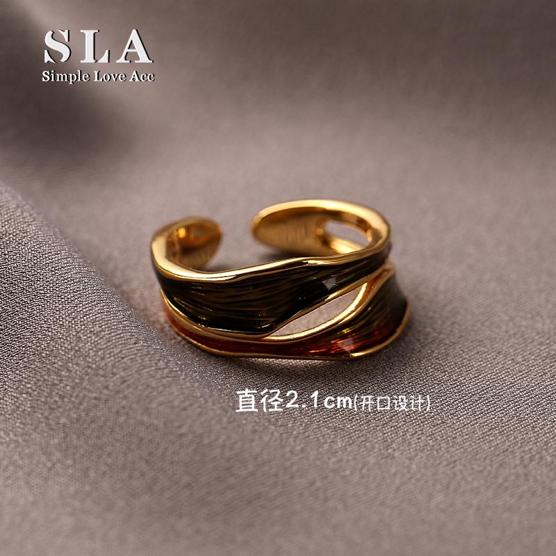 Simple Love Acc私家  个性轻奢高级感简约设计滴油开口戒指女