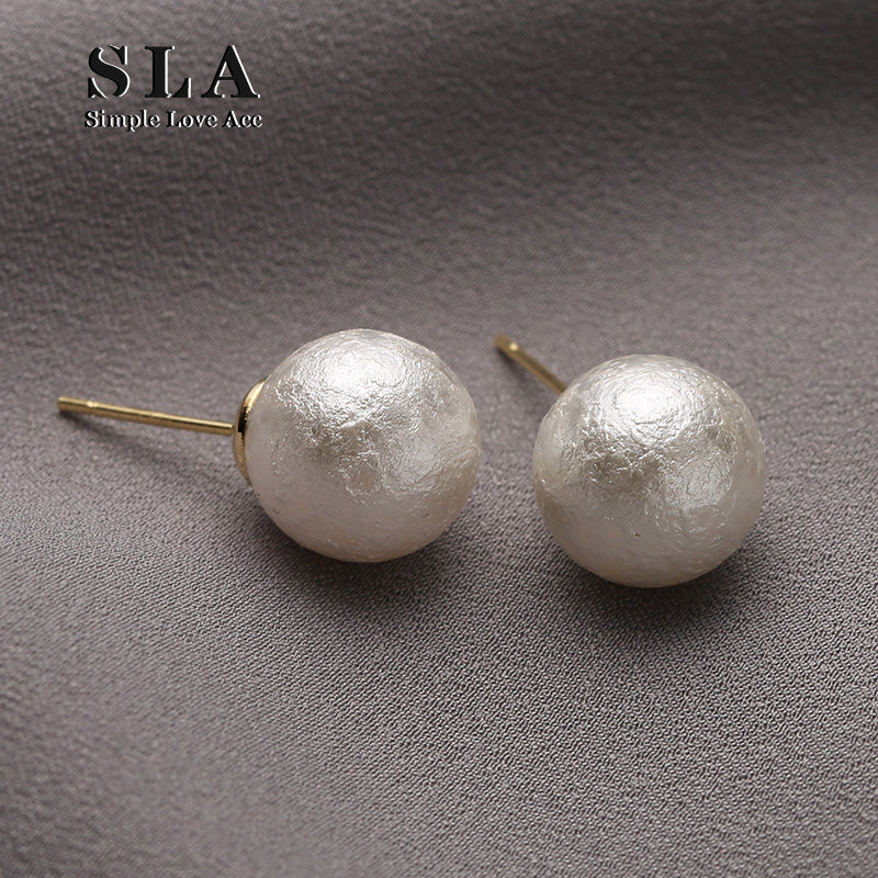 Simple Love Acc私家 简约 干净棉花纹理珍珠 s925银针百搭耳钉女,饰品/流行首饰/时尚饰品新,耳钉,淘宝优惠券,粉丝福利购,淘宝优惠卷