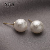 Love Acc私家 简约 Simple 干净棉花纹理珍珠 s925银针百搭耳钉女