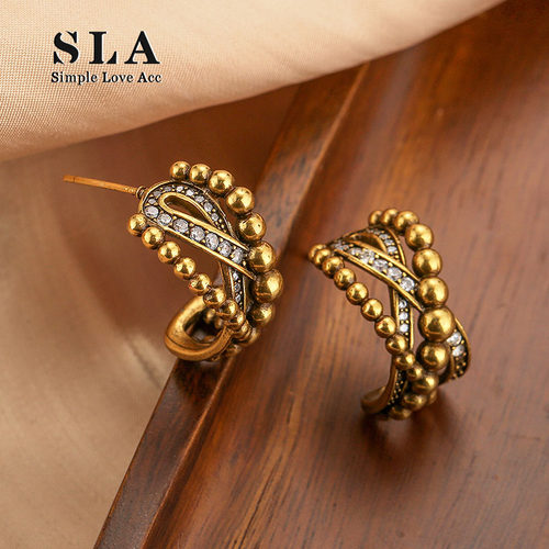 SLA私家 拒绝同款超设计师款个性时尚复古高级感2025年新款耳环女