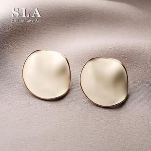 创意不规则圆形滴釉高级感设计银针耳环女 Acc私家 Simple Love