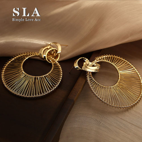 轻度欧美铜镀24k金女耳环