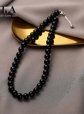 【新品八折】   小众简约设计水晶珍珠高级感黑色百搭项链女