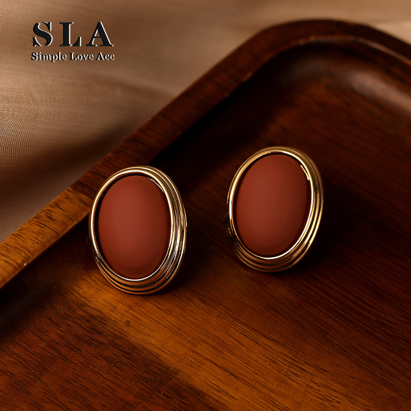 Simple Love Acc私家  玛瑙显白复古优雅高级感纹理银针耳环女,饰品/流行首饰/时尚饰品新,耳环,淘宝优惠券,粉丝福利购,淘宝优惠卷