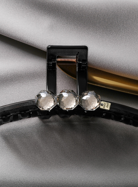 【新品八折】  大号抓夹高级感法式复古黑色气质水晶发夹女