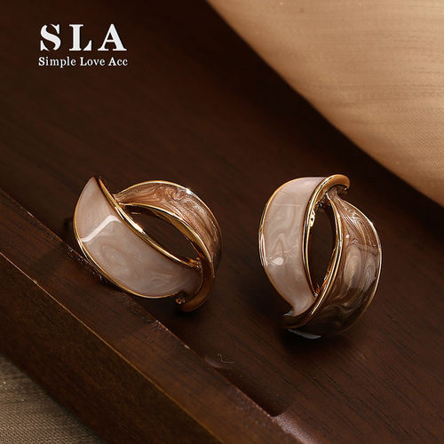 轻度法式滴釉女士耳环