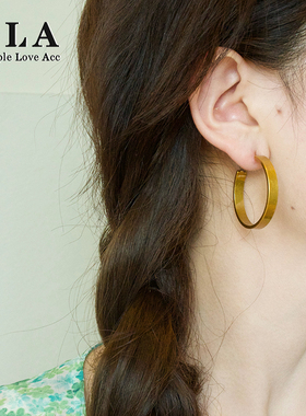 Simple Love Acc私家 冷淡风复古宽面素圈耳环女 时尚气质高级潮