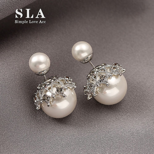 轻度法式微镶锆石女式耳环