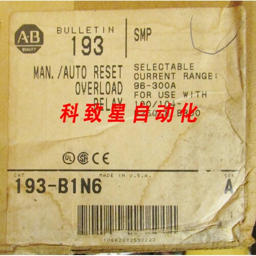 工业配件SMP 手动/自动复位过载继电器96-300 AMP 193 B1N6