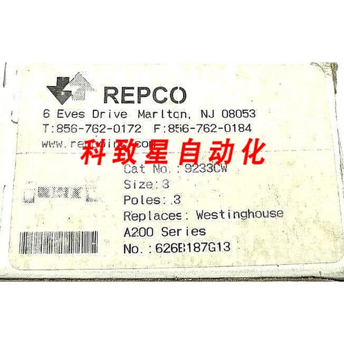 工业配件REPCO 9233CW接触DIMENSION 3 3极626B187G13