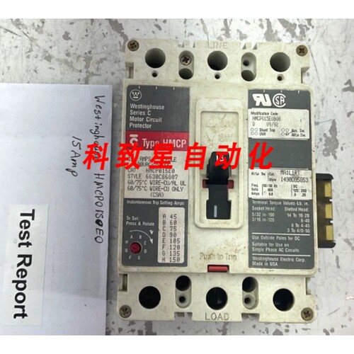 工业配件HMCP015E0B08电机电路器15A 3P 600VAC MA1L1RT AL/LO SW