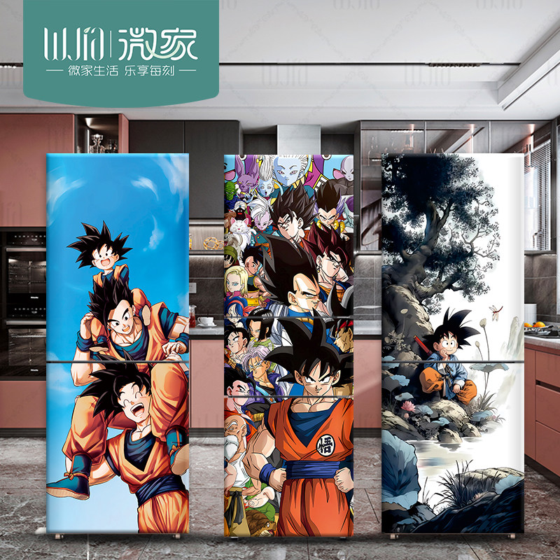 龙珠冰箱自粘贴画防水整张定制