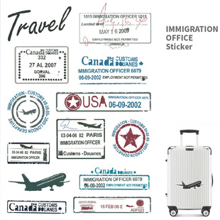 航空邮戳登机牌复古贴纸防水个性笔记本拉杆箱冰箱旅行箱水杯贴画