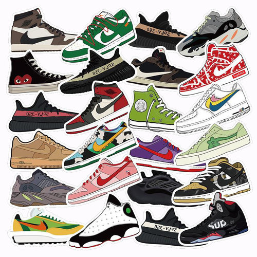 个性潮牌篮球球鞋涂鸦贴纸防水