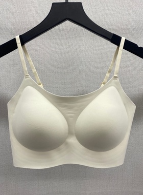 时尚简约无痕提拉细肩带运动抹胸美背女固定杯聚拢防走光裹胸内衣