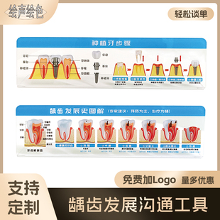 龋齿发展流程步骤种植牙牙齿缺失牙科医患沟通工具模型亚克力立牌