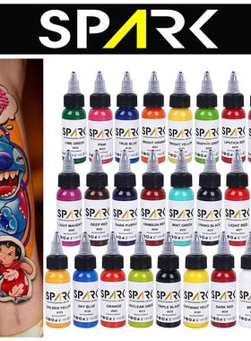 SPARK纹身色料正品 纹身颜料黑色刺青纹身墨水彩色纹身色料30ML