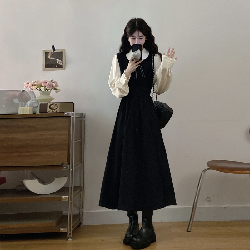 大码胖MM假两件娃娃领长